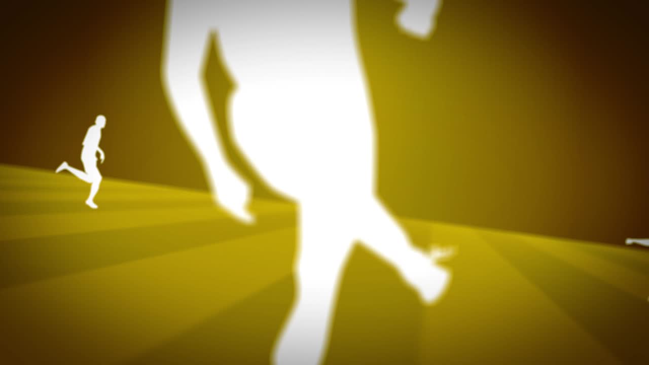 Fußballspieler Menschen Silhouette Gelb [Loop]
