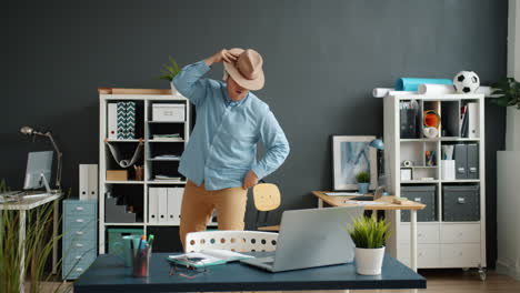 man dancing in the office
