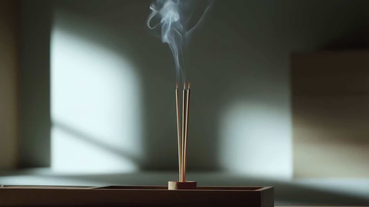 palos de incienso en llamas