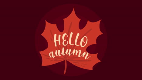 hola, animación de letras de otoño