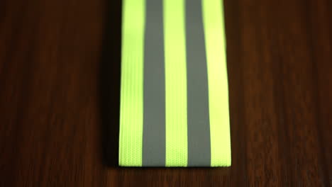 close up tilt of a reflective safety strip