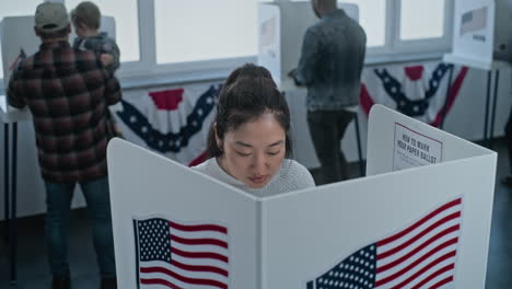 voting at a polling station