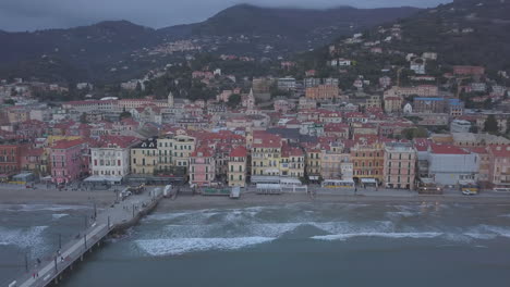 alassio city aerial view. liguria, italy