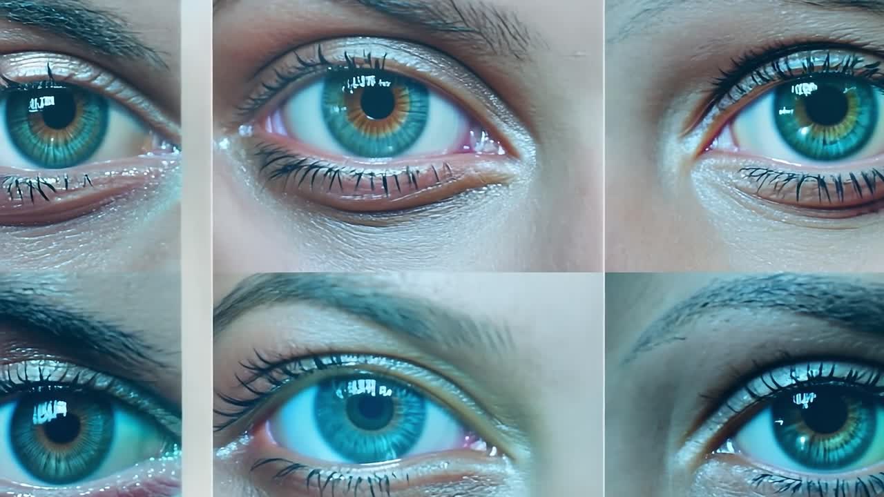 cerca de los hermosos ojos verdes de una mujer