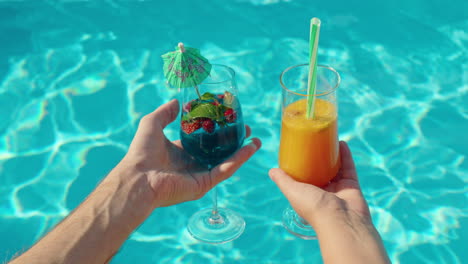 refreshing cocktails by the pool