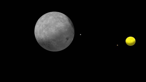 beautiful space view of the moon orbiting the earth