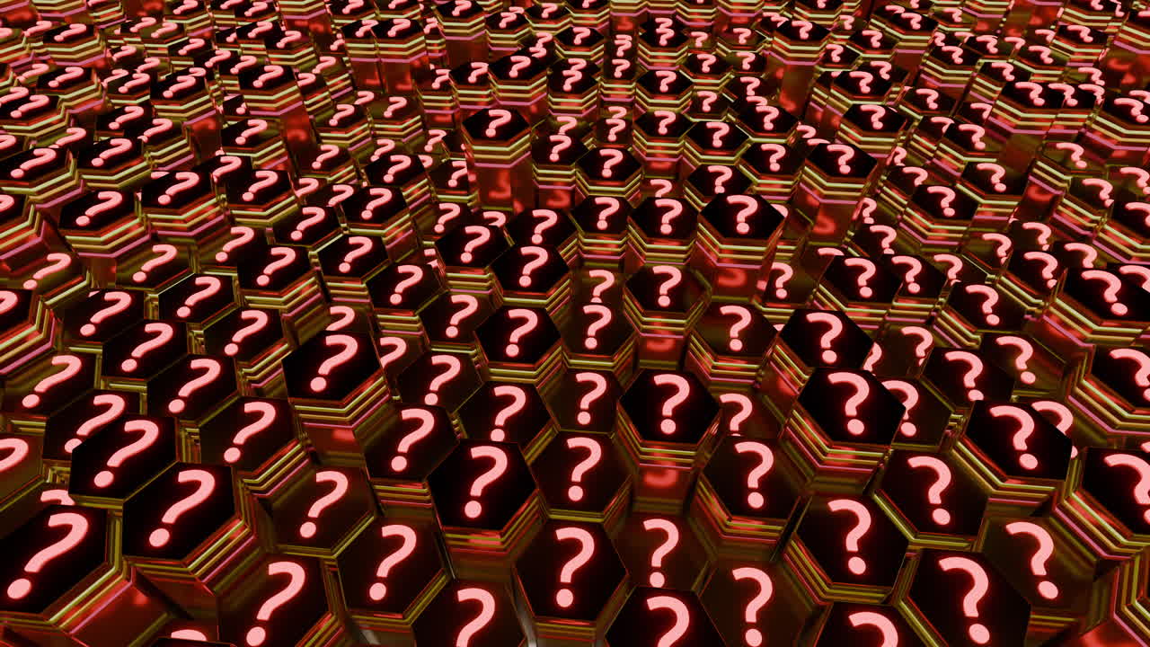 Question mark symbols for curiosity and knowledge