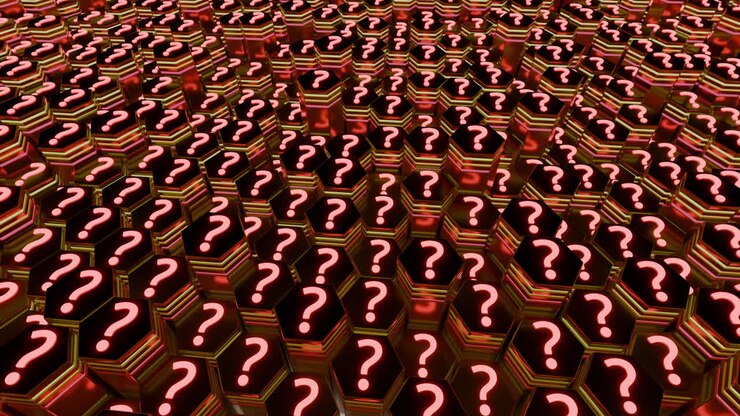 Question mark symbols for curiosity and knowledge