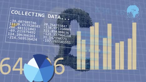 animation of financial data processing over british pound sign