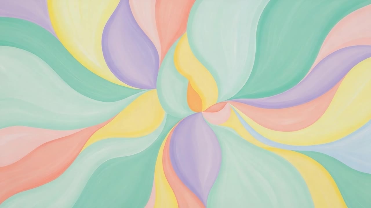 A Vibrant Abstract Swirl of Soft Pastel Colors Inviting Calmness and Creativity in a Mesmerizing Pattern of Flowing Forms