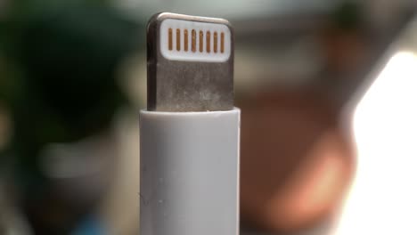 lightening usb cable male macro closeup