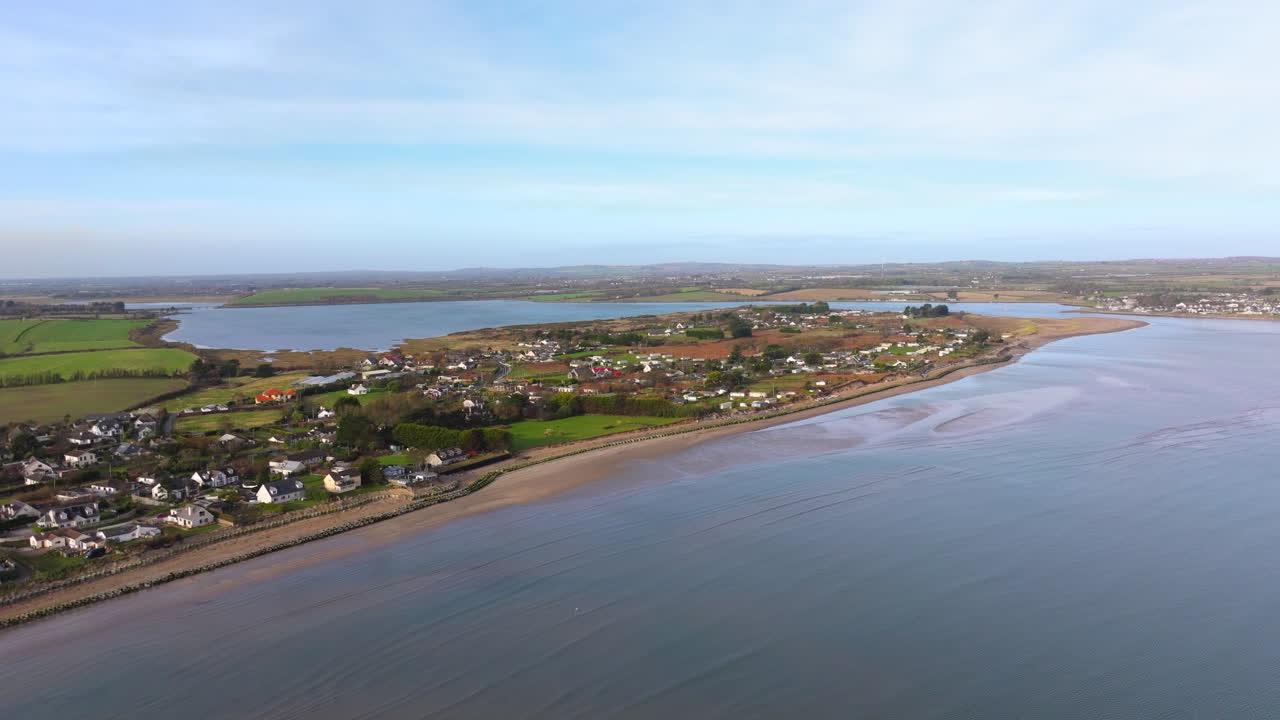 Riprese cinematografiche in 4K con drone della costa di Portrane nella Contea di Dublino.