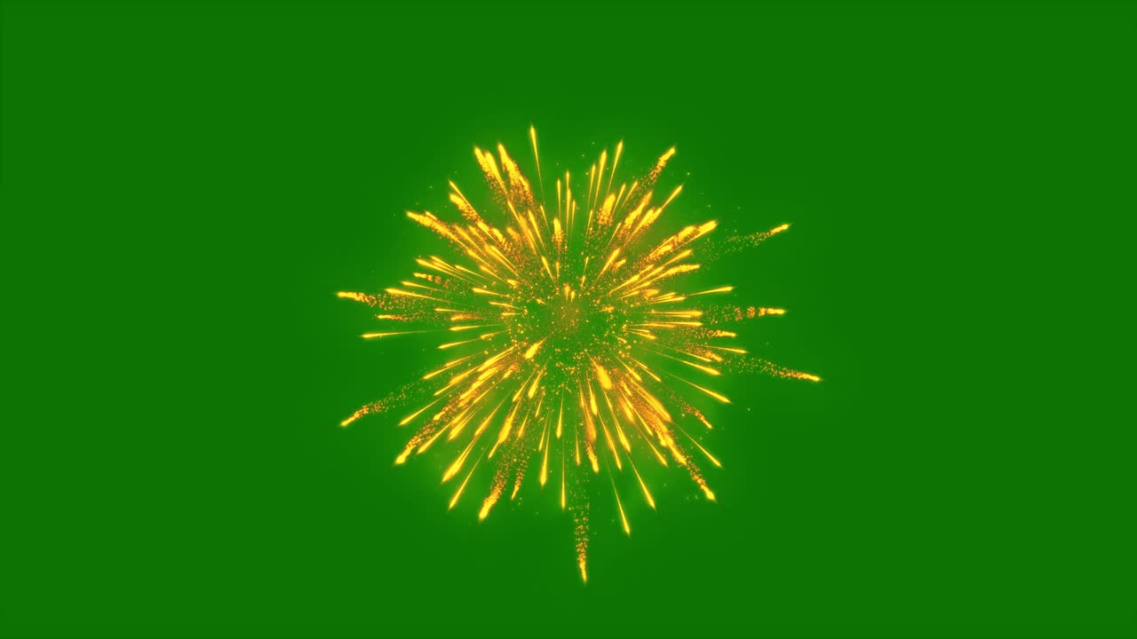 Fireworks Explosion on Green Screen