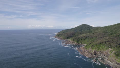 idyllic seascape in the mid north coast region of new south wales, australia - aerial drone shot