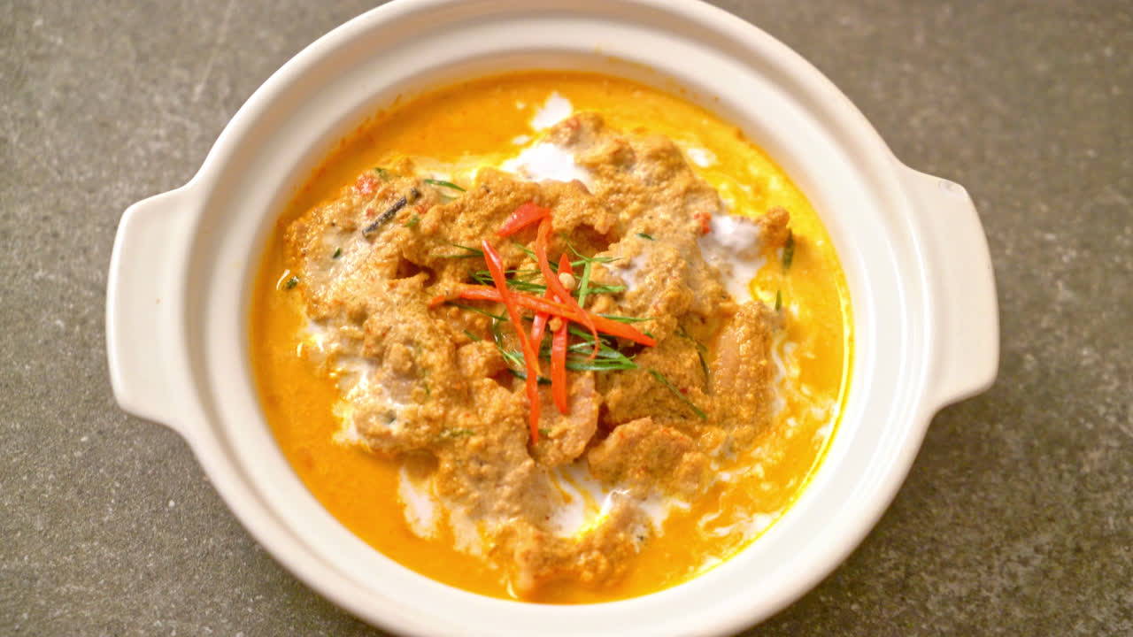kit de comida tailandesa curry panang con cerdo - estilo de comida tailandesa