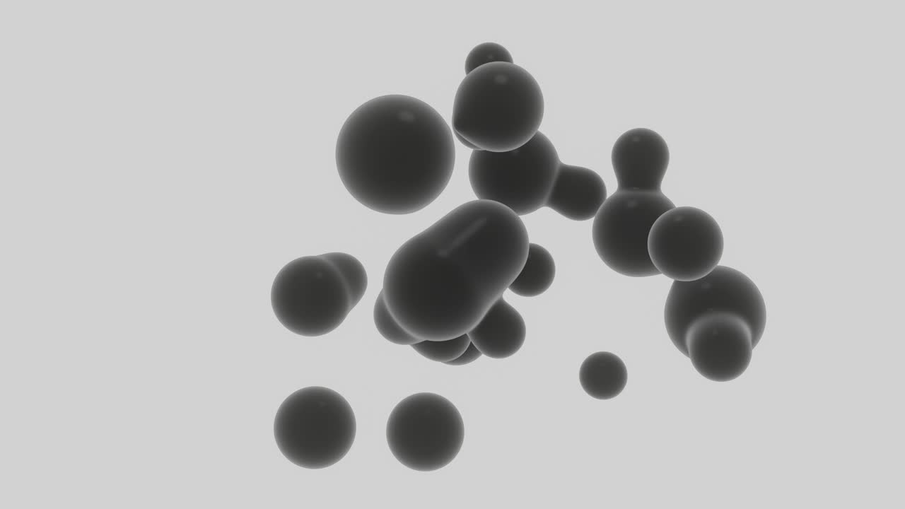 Black metaball 3d footage