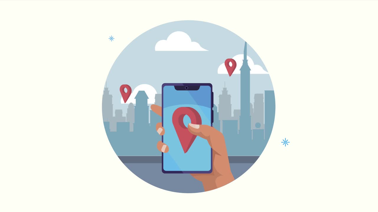 marca de ubicación por gps en el teléfono inteligente