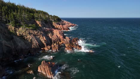 aerial view of the cabot trail coast like on cape breton island in novas scotia, canada