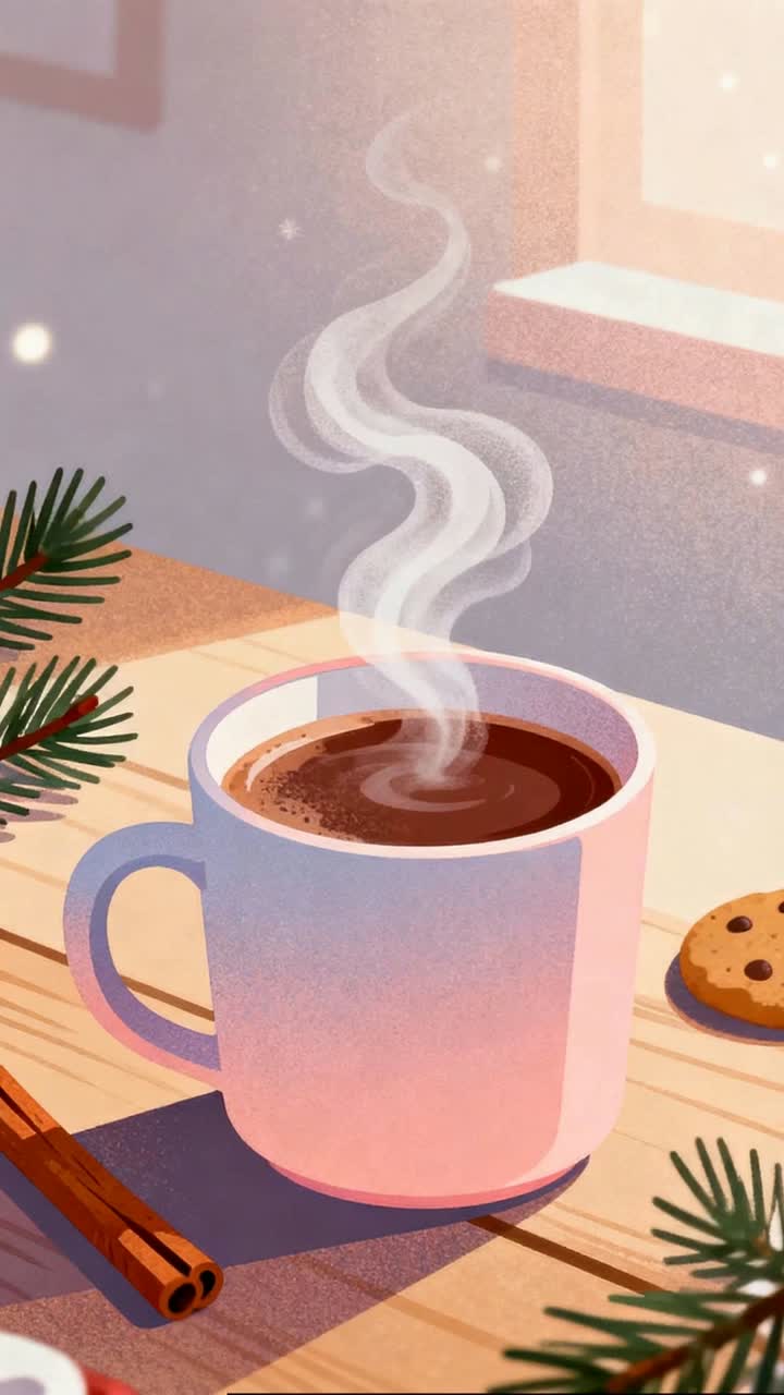 Hot chocolate mug with steam