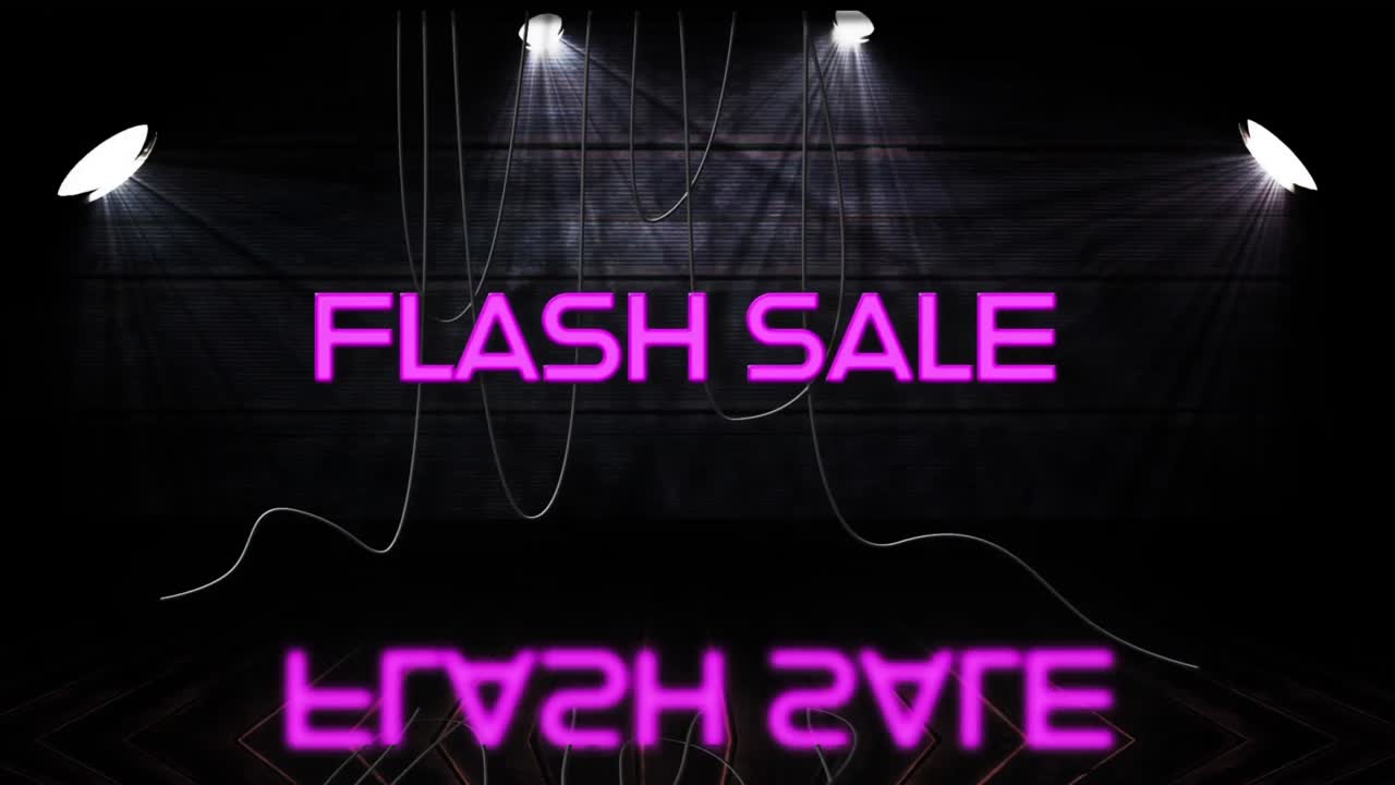 분홍색 네온 플래시 판매 텍스트