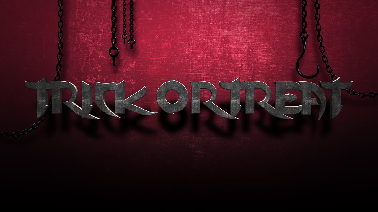 어두운 빨간색 질감의 금속 체인으로 속임수 또는 치료