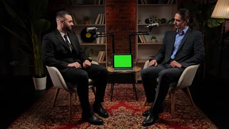 podcast interview with two businessmen