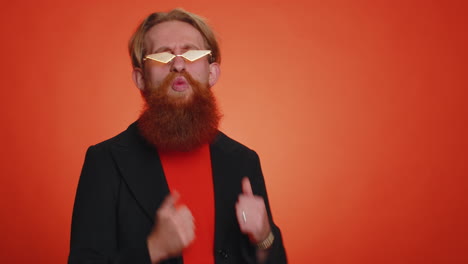 man showing inviting gesture with hands, ask to join, beckoning to coming, gesturing hello goodbye