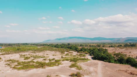 The-landscape-of-the-farms-and-road-in-Chemka-village