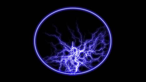 blue electrical energy in round light loop animation material