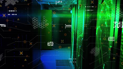 animation of digital data processing over computer servers