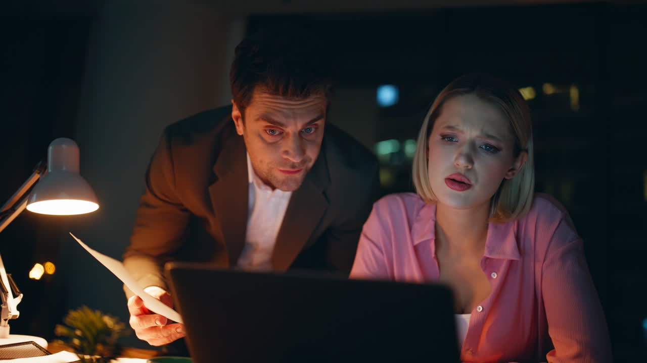 Business Team Working Late at the Office