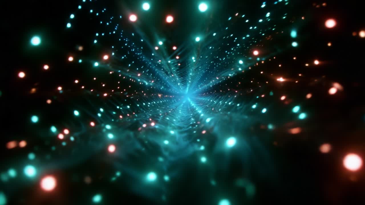 A stunning visual journey through a captivating tunnel of light, showcasing vibrant colors and mesmerizing patterns emanating from a central point, creating an illusion of depth and movement