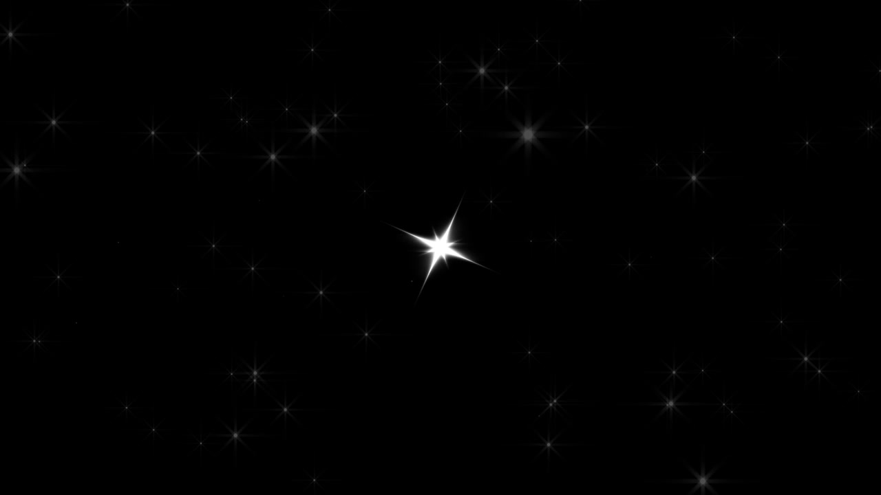 Stelle scintillanti animate su sfondo nero