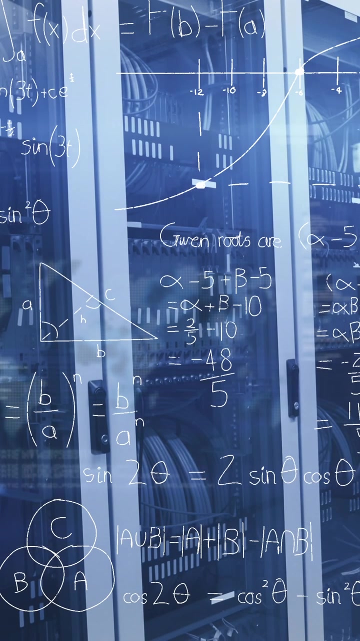 Animation of mathematical equations and data processing over computer servers