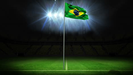 Brazil-national-flag-waving-on-flagpole