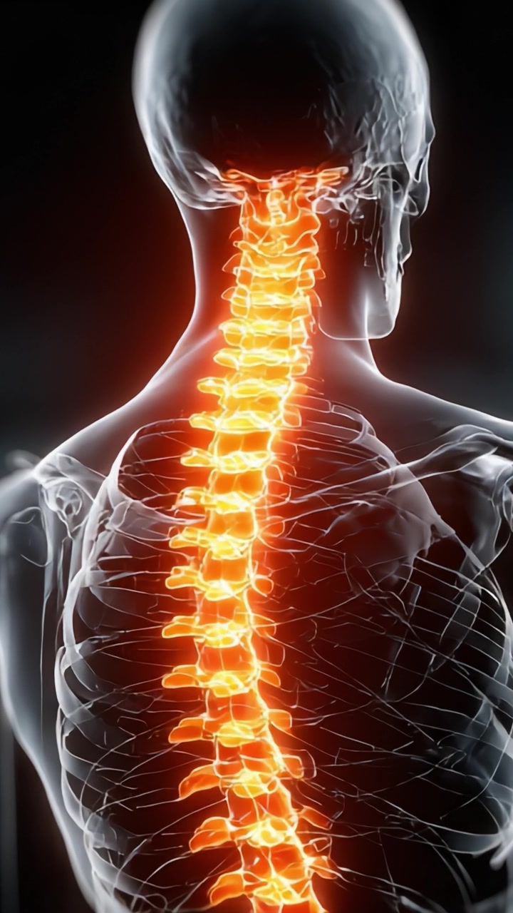 Radiant Visualization of the Human Spine: An Insightful Look at the Anatomy and Structure That Supports Our Body and Protects the Spinal Cord.