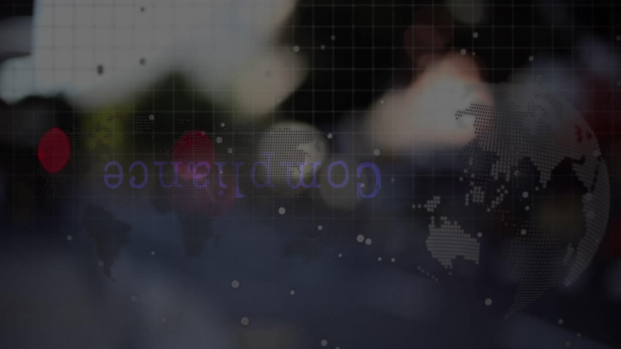 밤에 도시 교통에 대한 지구상의 애니메이션과 데이터 처리