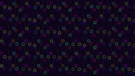 Futuristic-waves-pattern-with-rainbow-rings-and-dots-on-black-gradient