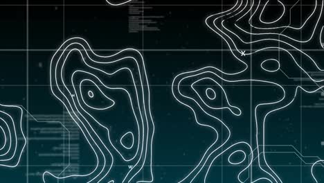 animación de líneas blancas en movimiento y procesamiento de datos