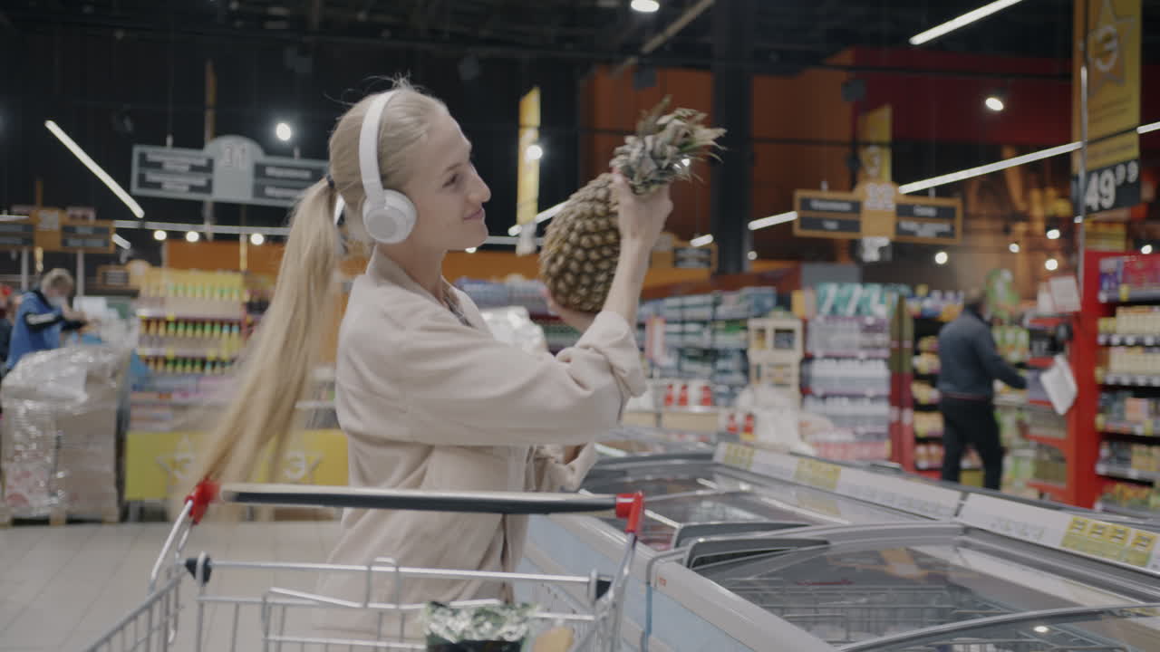 Woman Shopping at a Grocery Store