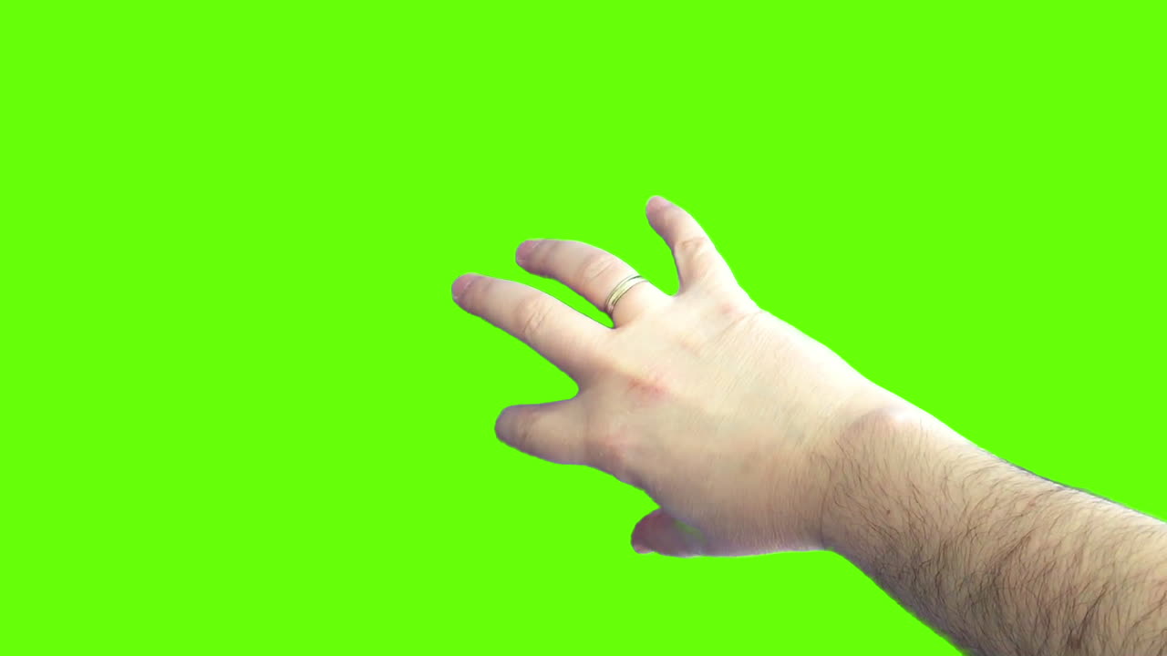 Hand Reaching on Green Screen