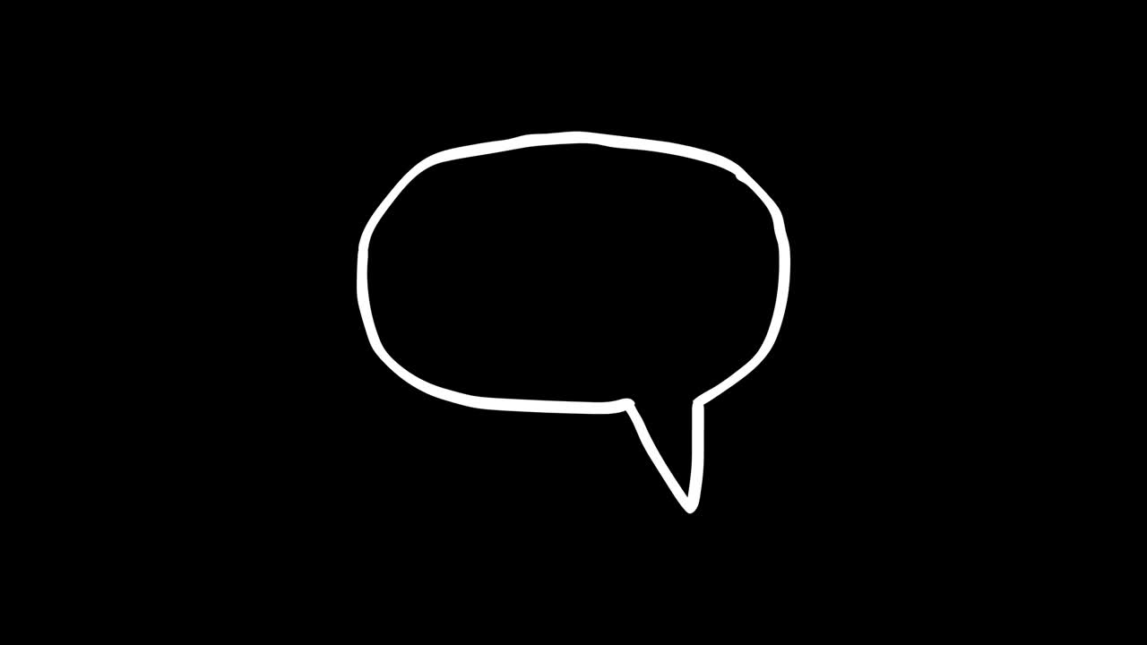 icono de burbuja de conversación en la nube animado dibujado a mano. animación cuadro por cuadro. canal alfa