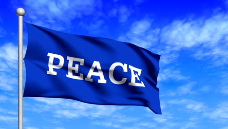 la bandera de la paz agitando un bucle