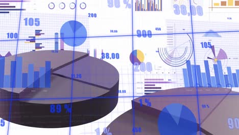 Animation-of-financial-data-processing-and-statistics-over-grid