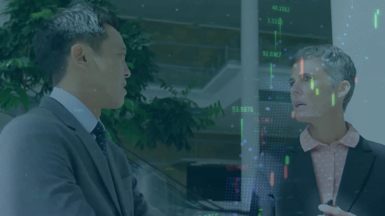 사업가들이 이야기하는 금융 데이터 처리의 애니메이션