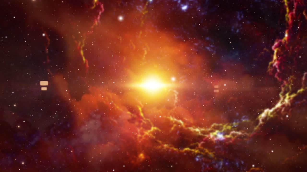 nebulosas, nubes de nebulosas animadas con destellos de luz