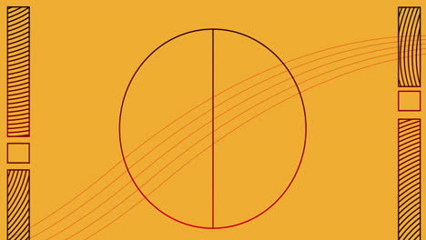 animación de un campo deportivo rojo sobre un fondo amarillo.