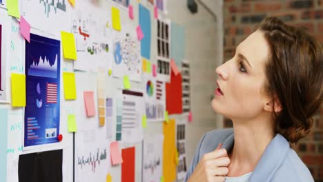 ejecutiva de negocios mujer mirando una pizarra