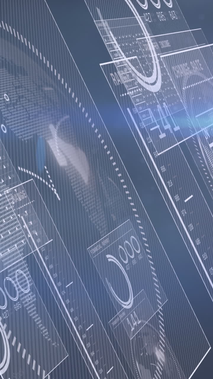 animazione dell'elaborazione dei dati e punti luminosi su sfondo nero