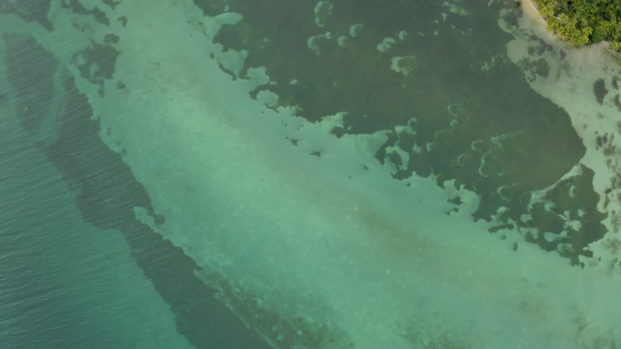 toma aérea de islas tropicales en bocas del toro, panamá